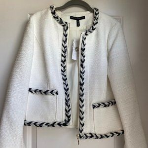 White House Black Market Soft Tweed Nautical Jacket | size 10